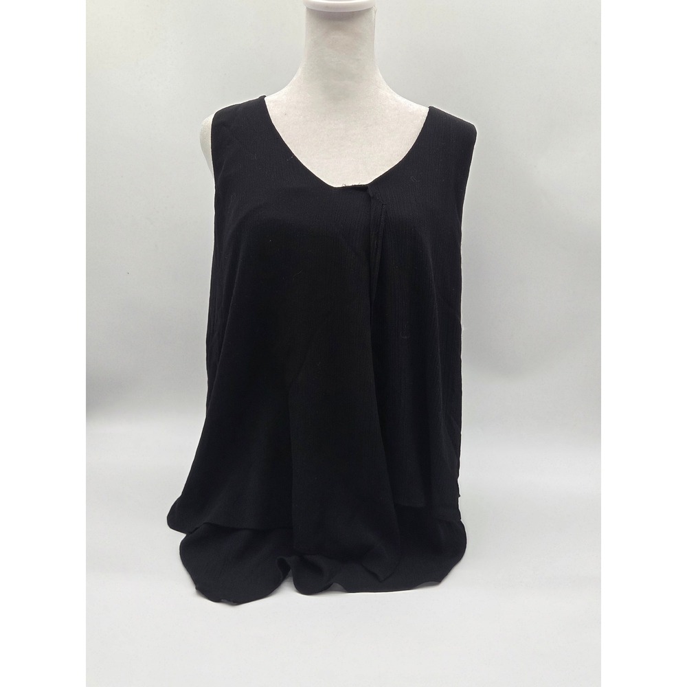 Karen Kane Black Sleeveless Draped Tank Top Small NWT 101-468 [FLAWED]